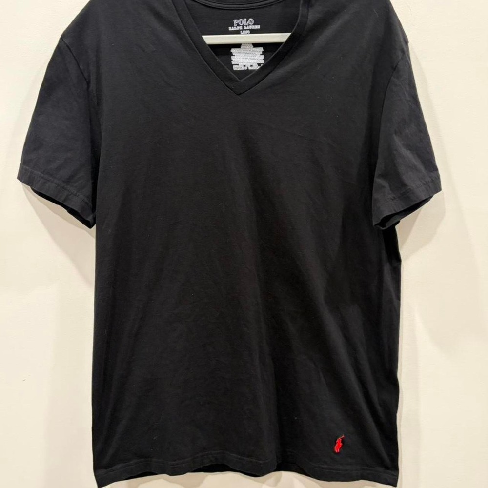 Polo Ralph Lauren black V-neck t-shirt Size L Capsule Classic preppy